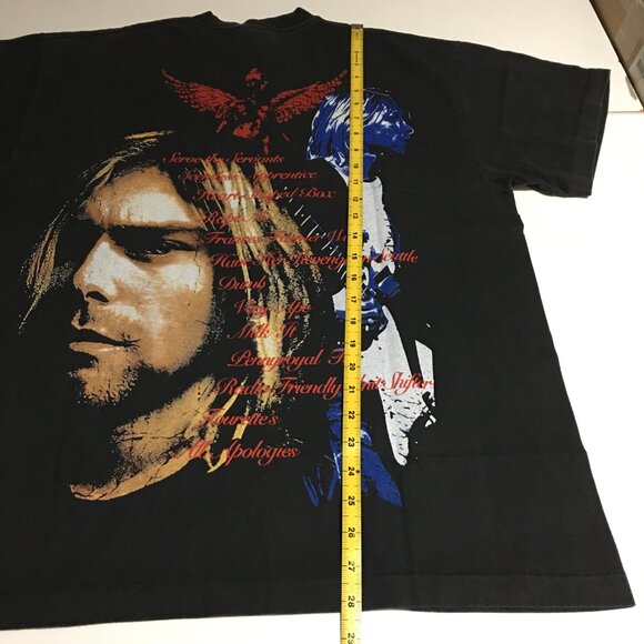 Nirvana In Utero Kurt Cobain Faded Black T-Shirt Size Large (Tag XL) Oneita - Picture 6 of 6